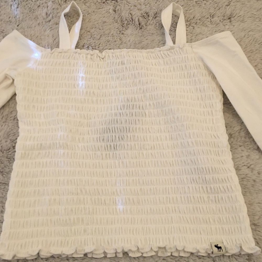 abercrombie kids long sleeve off the shoulder top